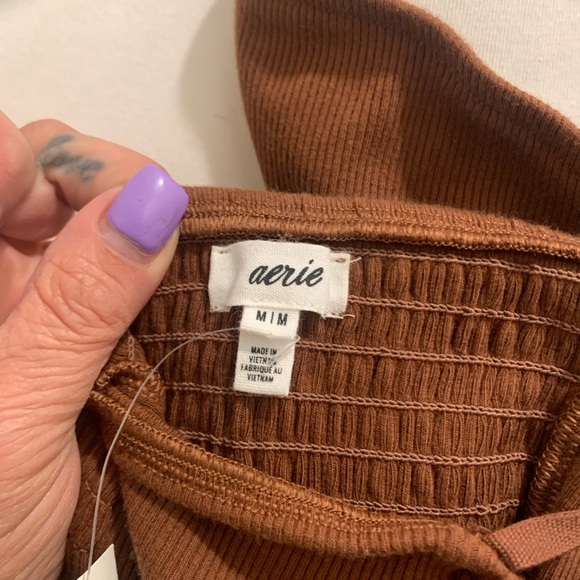 Aerie Brown Halter Jumpsuit with Wide-Leg Silhouette - Picture 2 of 4